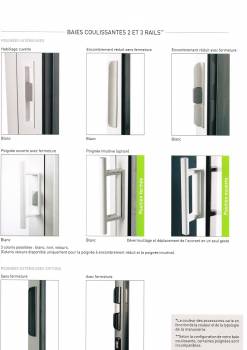 Nos différentes poignées pour fenêtres aluminium coulissantes.