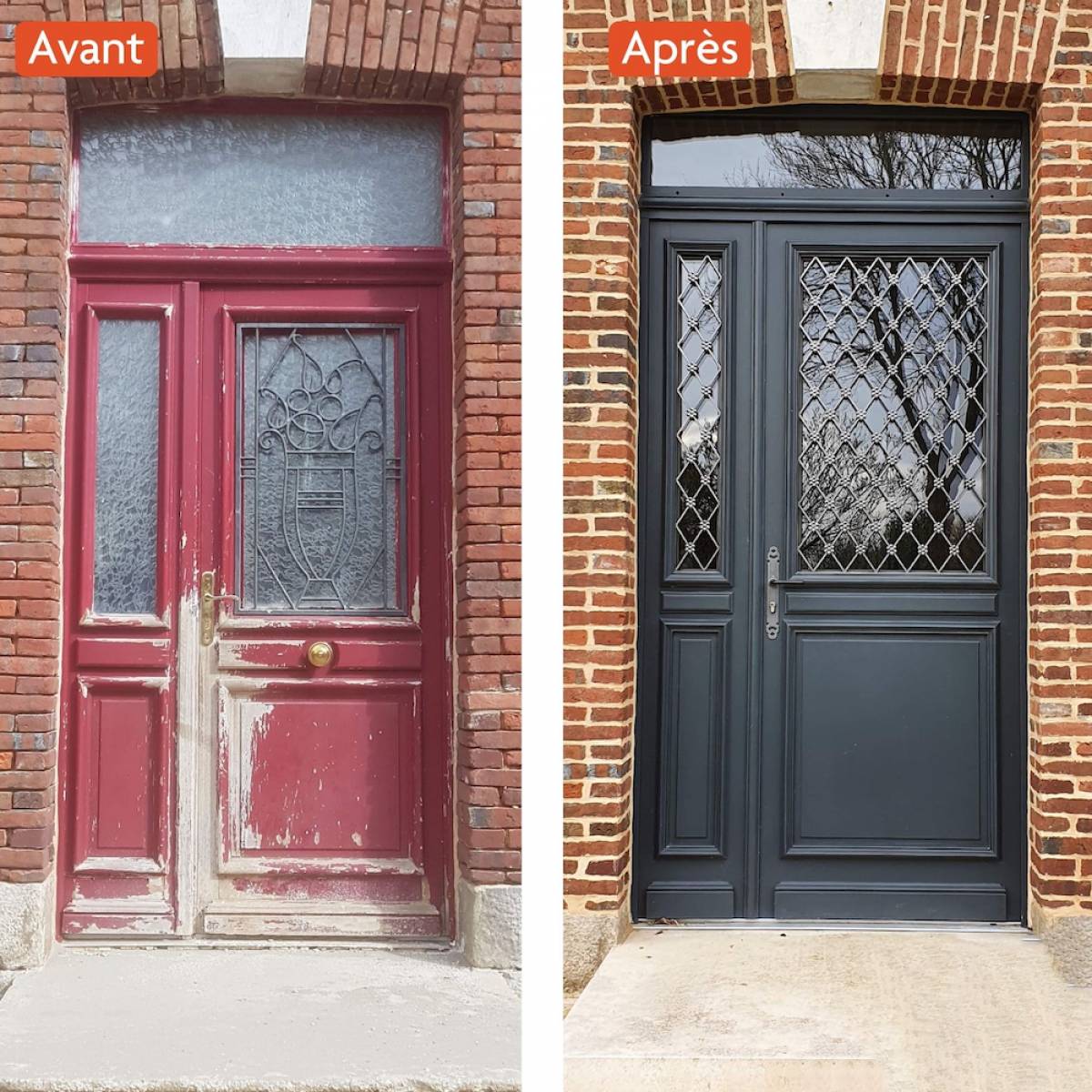 Rénover une porte d'entrée bois en la remplaçant par une porte aluminium avec tierce et imposte à Toulouse